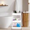 Chariot de Rangement - Blanc - 3 Niveaux - Roulettes - 41x30,5x76 cm - Meuble de Cuisine