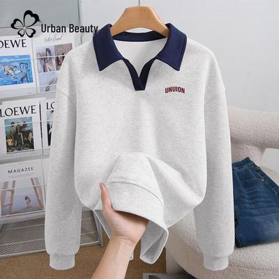 Women's Polo Collar Pullover Sweatshirt