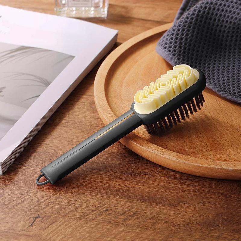 Portable Double Sided Cleaning Brush Multi-Functional Long Handle Shoes Brush Convenient Washing Brush Household