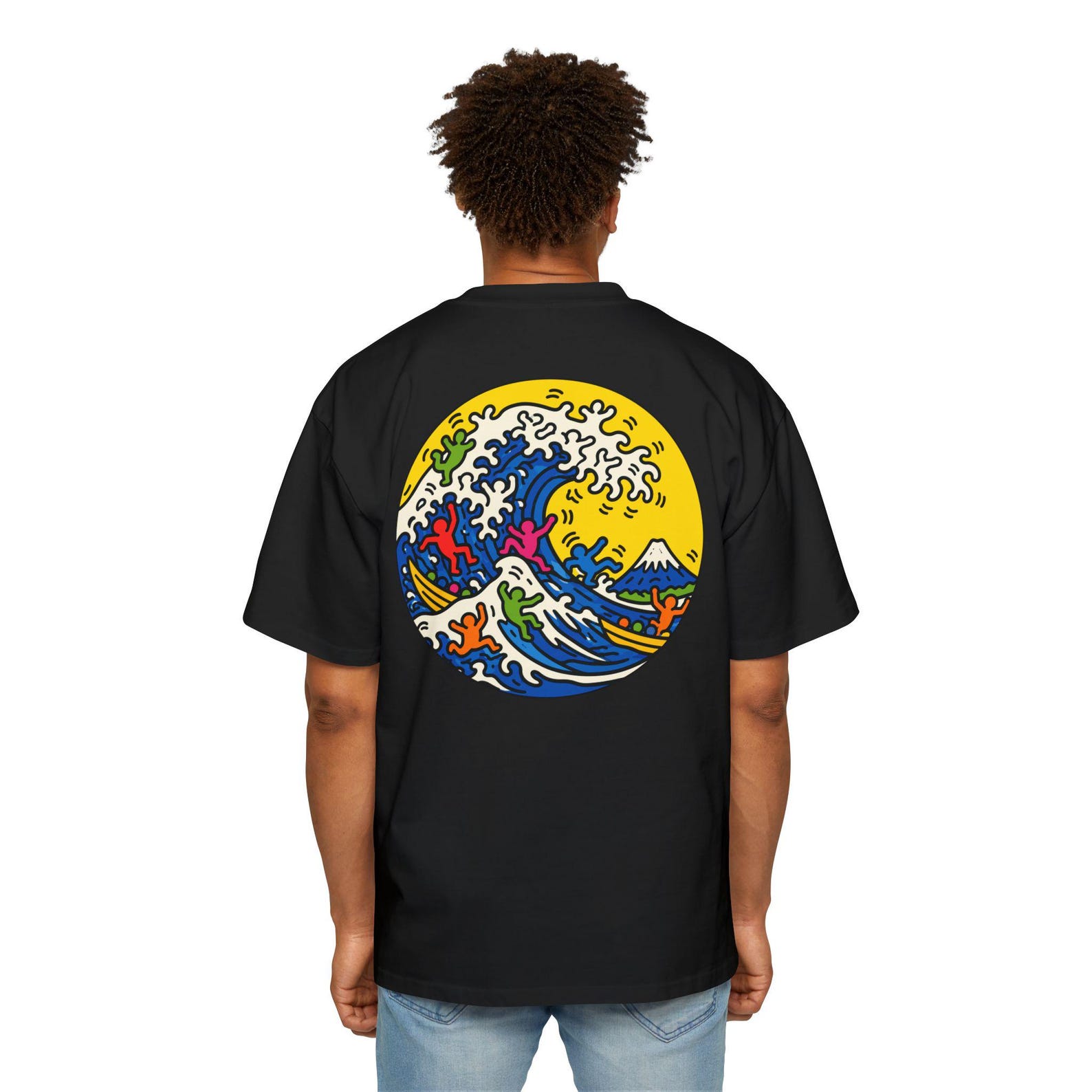Pop Art Wave T-Shirt | The Great Wave Series XIV - Street Pop Wave | Colourful Streetwear Tee | Bold Back Print S