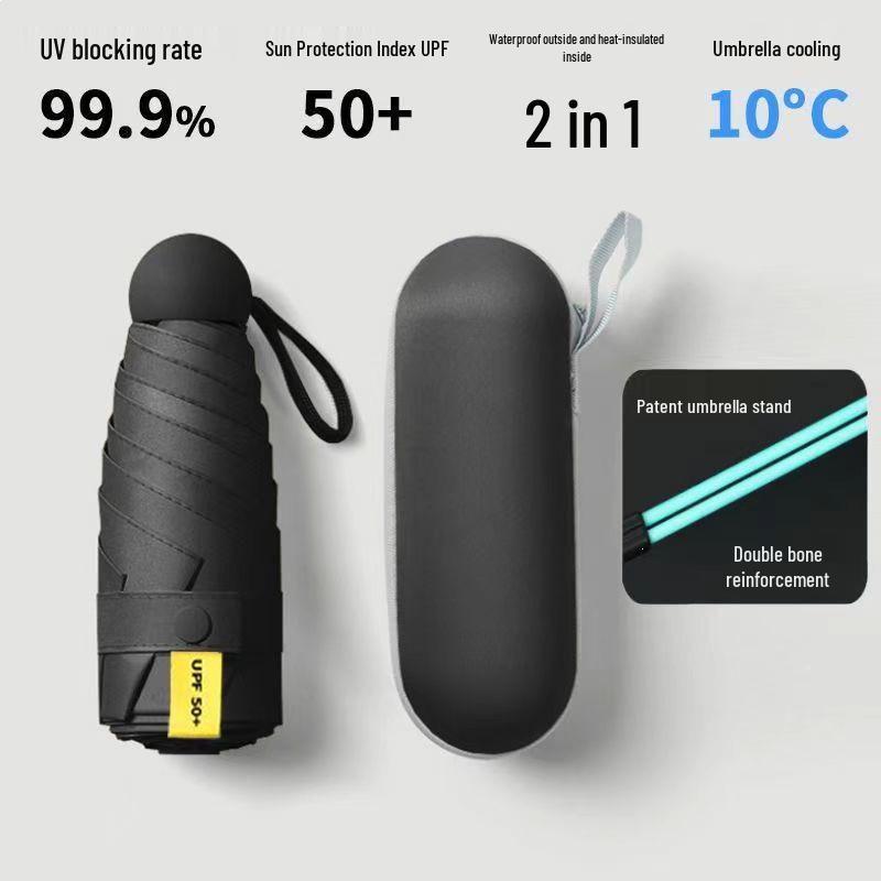 New 16-Rib Windproof UV Protection Folding Umbrella - Large Dual-Use for Sun & Rain