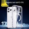 Apple 17 Pro Max Transparent Magnetic Phone Case with AI Button and Precise Cutouts