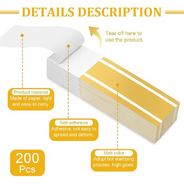 200Pcs Upgrade Lengthened Paper Napkin Band,Napkin Ring Self Adhesive, Silverware Wraps Bands Bulk for Rolling Silverware Table Setup Wedding Event