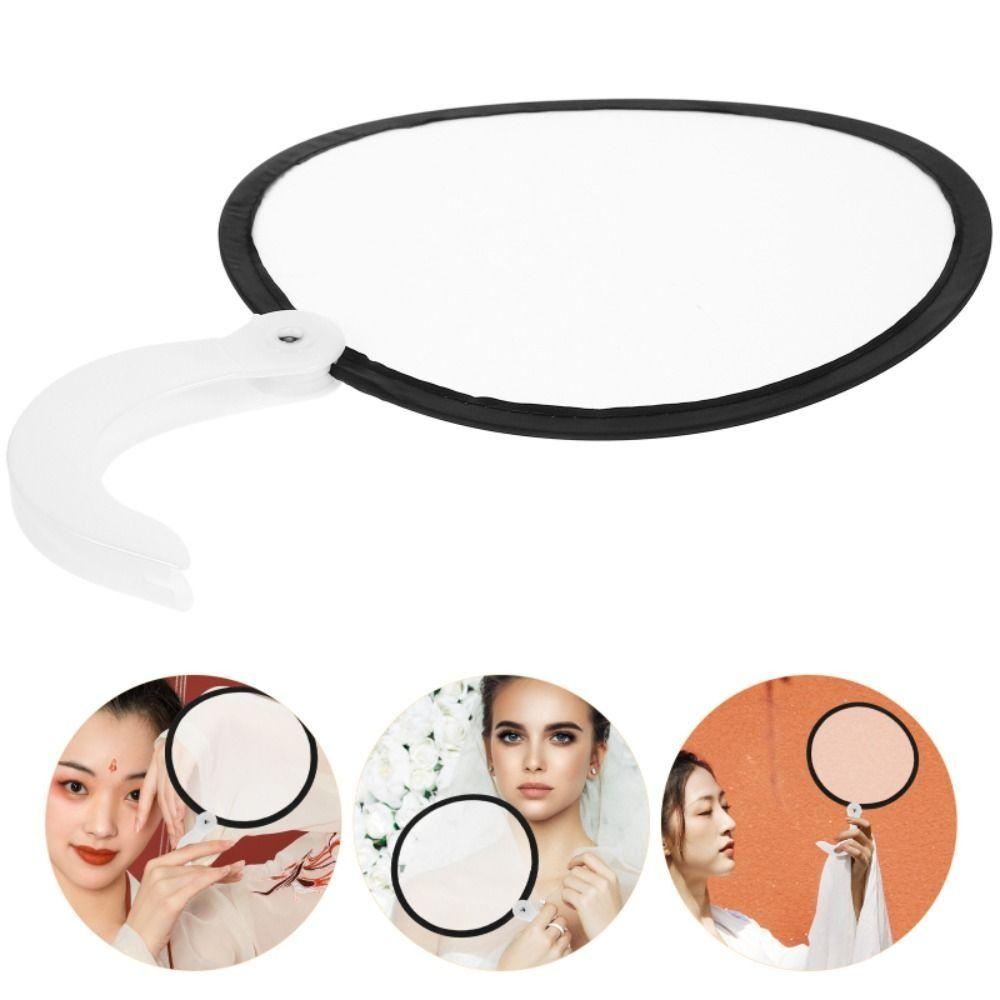 Crafts Portable Foldable Round Fans Simple Plastic Blank Fan Mini Decorative Fan Dance