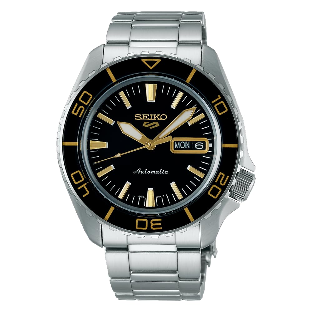 

SEIKO SRPK99 5 Sports Watch in Men s Black, Black///White