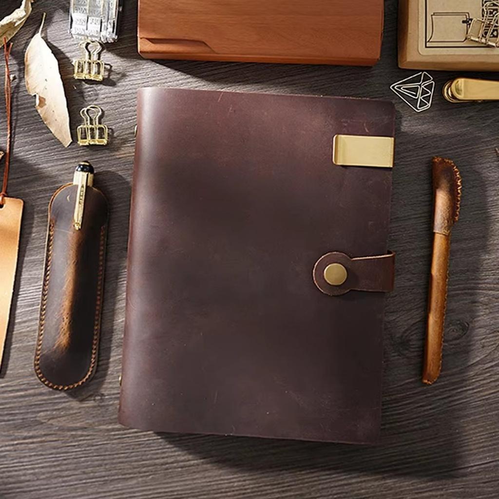 Vintage A5 Notebooks & Journal, Soft Leather Notepad Cover With Insert Paper, Handmade Sketchbook Diary School Office Stationery