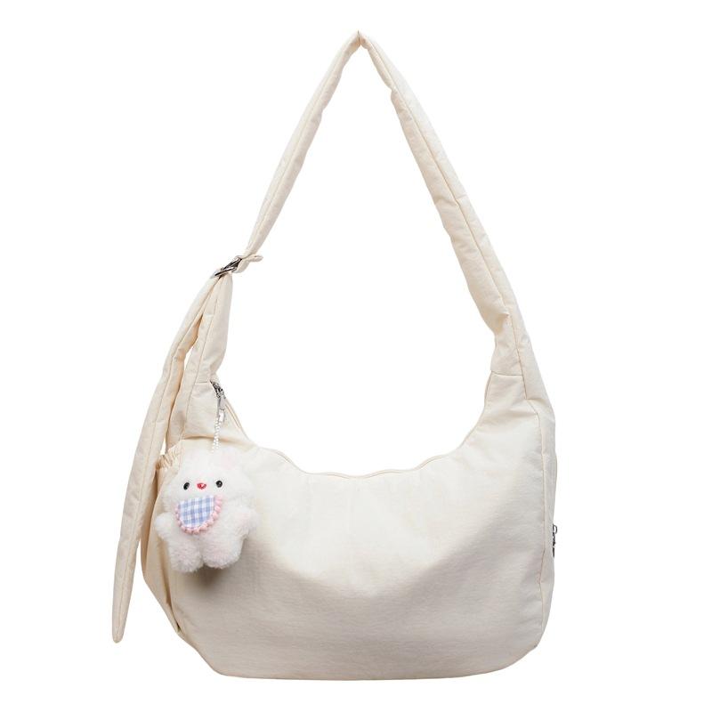 Korean fashion solid color shoulder bag 2026 new large-capacity casual dumpling bag versatile simple girl messenger bag