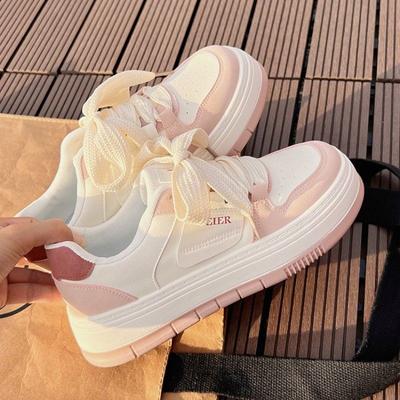 Round Head Platform White Shoes Children's Autumn New Ins Trendy Niche Versatile Light Breathable Casual Board Shoes