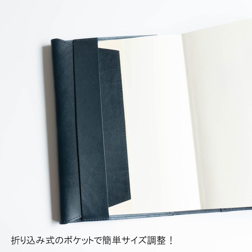C&L TRASCO A5 Book Cover "Japanese Artisan Finish Zeaba Antibacterial" with Bookmark, Night Blue