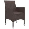 3 Piece Bistro Set Brown Poly Rattan and Tempered Glass