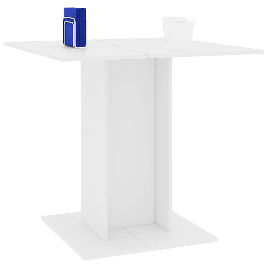 Dining Table White 80 X 80 X 75 Cm Particleboard