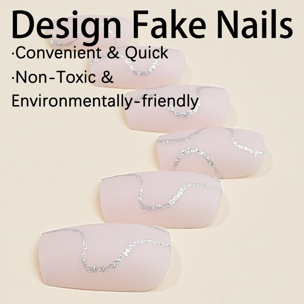 Manichiura purtabila Unghii false Acoperire completa Presa pe unghii Unghii false frantuzesti rezistente la apa Femei