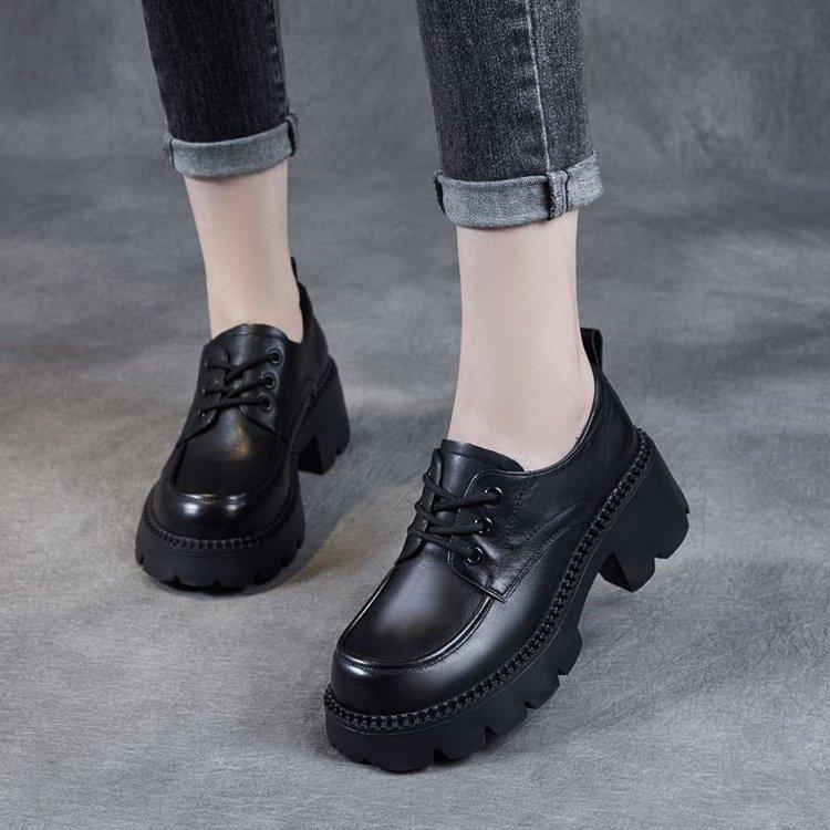 Women's Leather Shoes 2026 Spring New Collection Japanese Versatile Mary Jane Thick Soled Single Shoes for Women