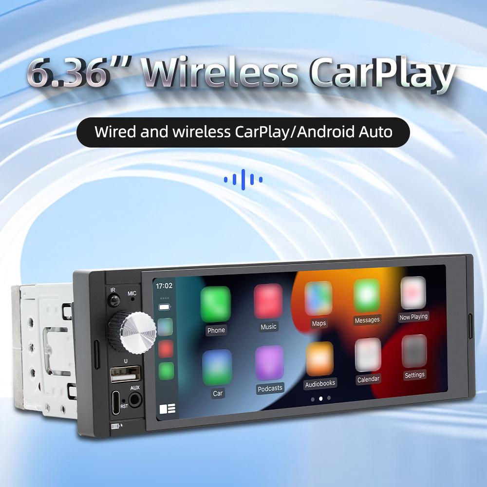6.36 Inch Car Stereo BT MP5 Player RDS Radio Support Hands Free Calling U Disk AUX in Phone Interconnection Mirror