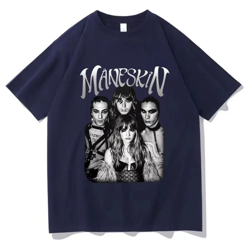 

Fashionable Gothic retro Unisexs and Womens loose short sleeved casual Tshirt Italian rock band Unisexeskin world tour Tshirt S