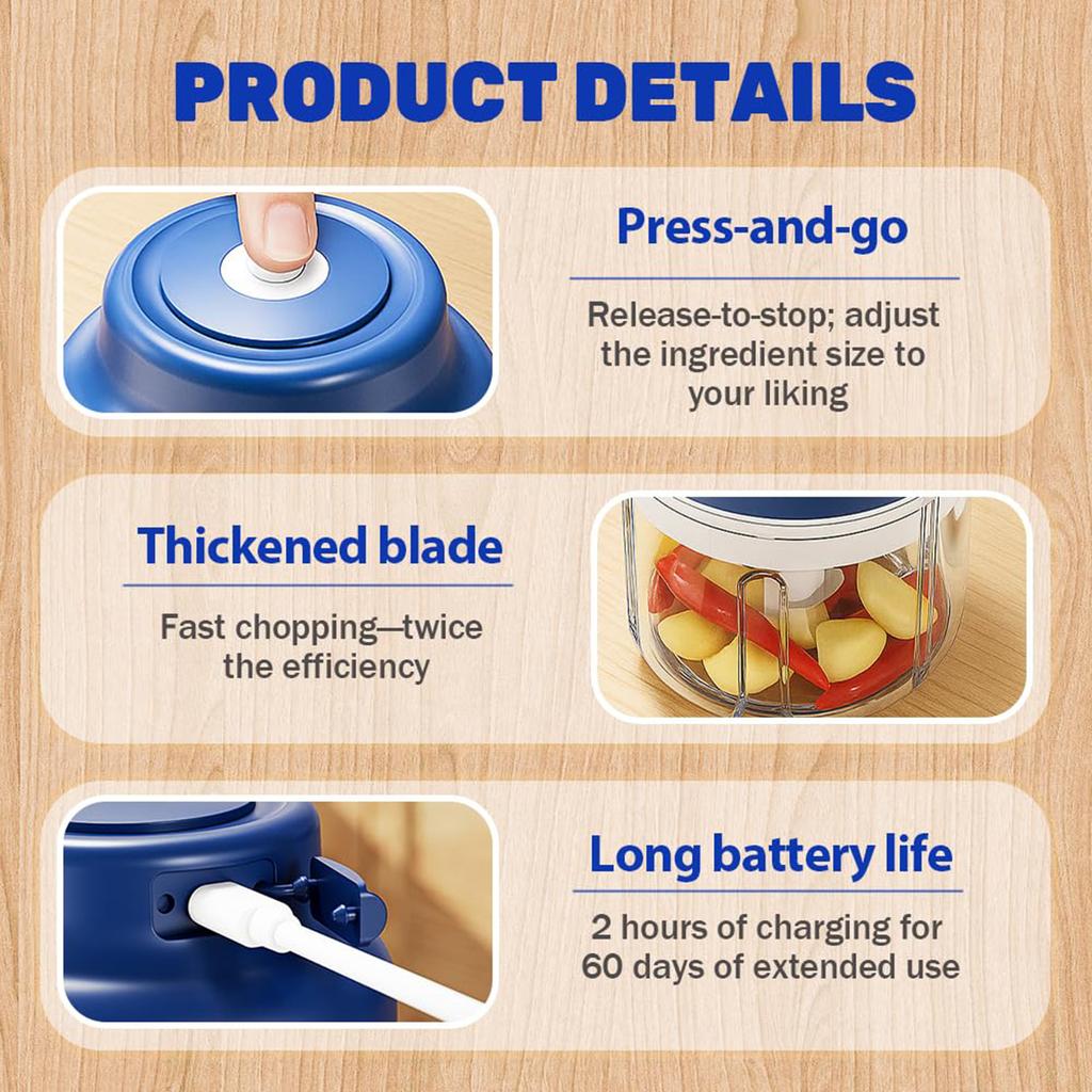 Electric Garlic Masher, Home Garlic Masher, Multi Functional Food Assistant, Meat Grinder, Wireless Garlic Press, Portable