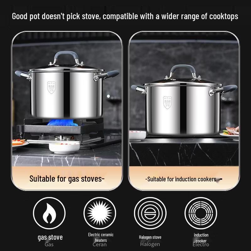 HANDUNYOU 316 Stainless Steel Stockpot