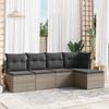 Vidaxl 5-Cz. Set da Giardino, Cuscini, Rattan PE Grigio