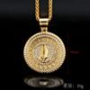 1pc Hip Hop Praying Hands Pendant Stainless Steel for Men Paved Rhinestone Gold Colour Necklace Jewelry