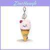 Bear Ice Cream Plush Keychain With Flower Decoration For Collectors And Kids