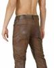Casual Party Wear Biker Pant New Genuine Sheepskin Soft Real Men's Brown Handmade Leather