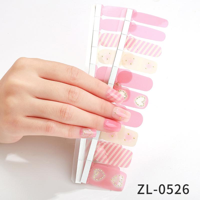 New French Manicure Stickers Waterproof Hot Stamping Ins Valentine's Day Nail Stickers