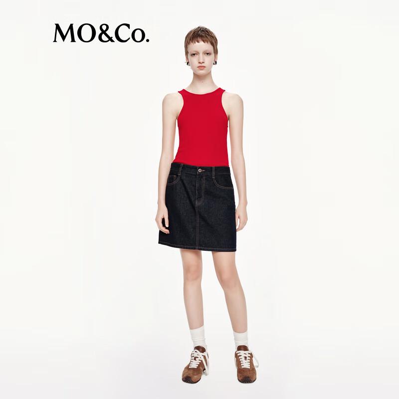 

MO&Co. Linen Cotton Knit Racerback Tank Top M