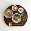 Japanese-Style Wooden Tableware Set: Breakfast Plate & Round Tray
