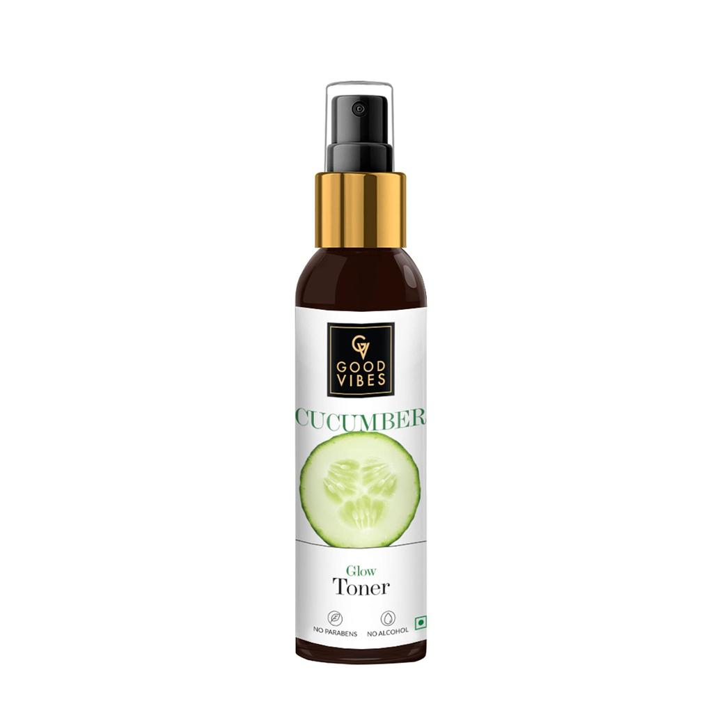 Good Vibes Cucumber Glow Toner 120 ml, Hydrating Pore Tightening Moisturizing Revitalising Face Spray Toner for All Skin Types, Natural, No Alcohol