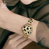 SK Quartz Women's Watch - Gold Leopard Print, Waterproof, Personalized Niche Shenzhen Design.