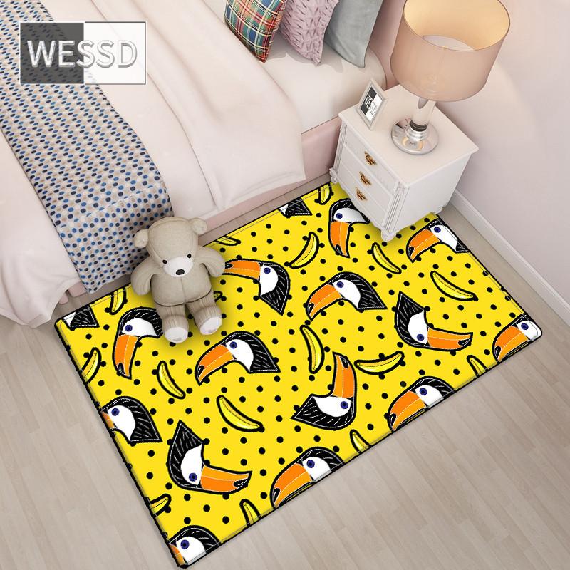 Pink Carpet For Bedroom Fashion Cartoon Rug Washable Children's Play Carpet Soft Non-slip Living Room Decoration Floor