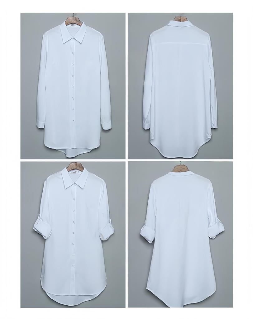 KOEKOI Shirt Long Open Flattering Loose Perfect for Shirt Loungewear Women's Blouse, Sleeve, Front, Top, Fit, Casual, Simple, Slimming, Commuting,