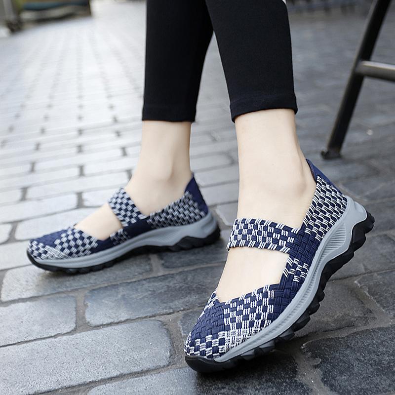 

Летние женские кроссовки, удобные повседневные мягкие легкие туфли для медсестер, сандалии больших размеров на плоской подошве, обувь Мэри Джейн EU: 40