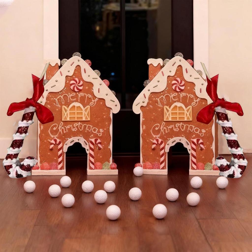 Indoor Golf Game Supplies Mini Toy Gingerbread Christmas Party Golf Games For Holiday Party Gatherings Home Decorations