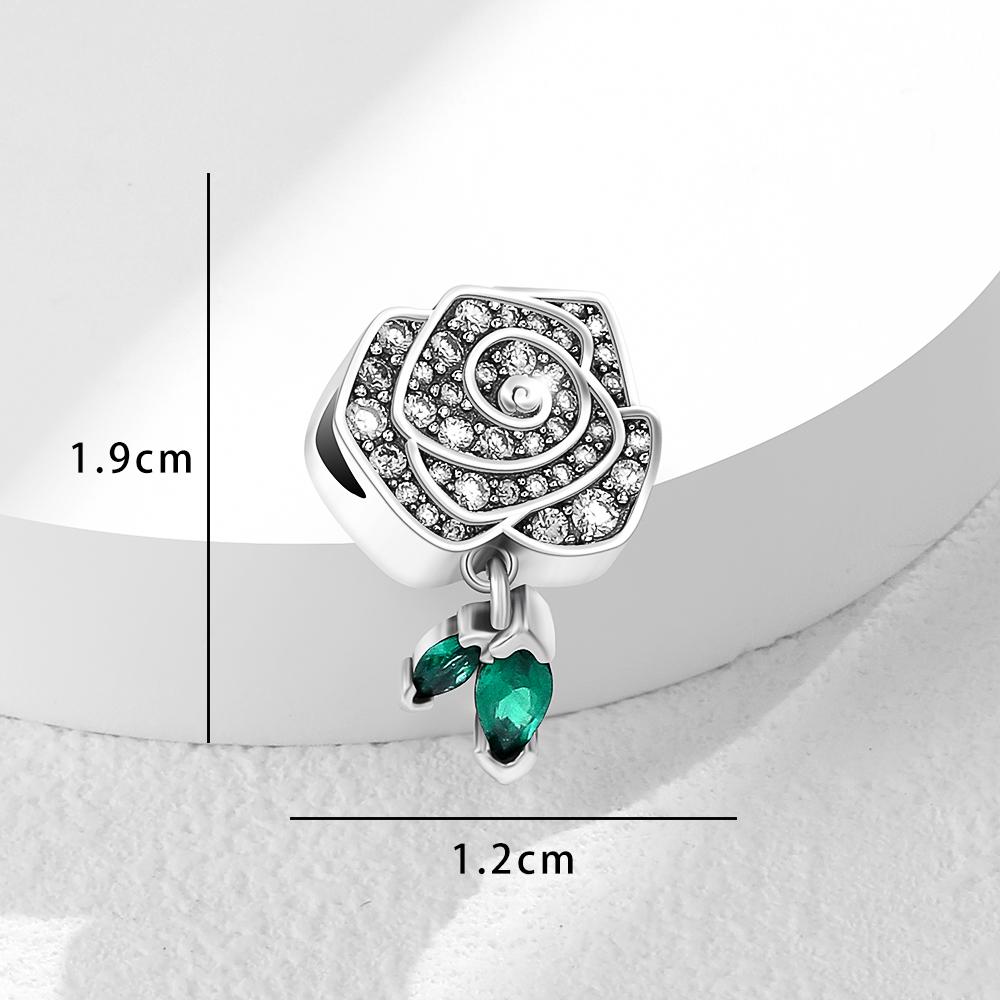 Valentine'S Daycopper Couple Love Heart Flower Romantic Lover Wedding Charm Bead Fit Original Bracelet Necklace Diy Jewelry