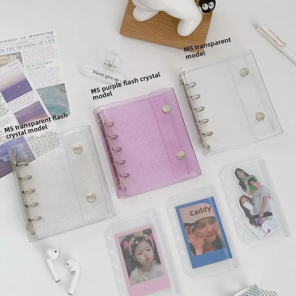 PVC Glitter Transparent A7/M5 Loose-Leaf Notebook & Storage Set