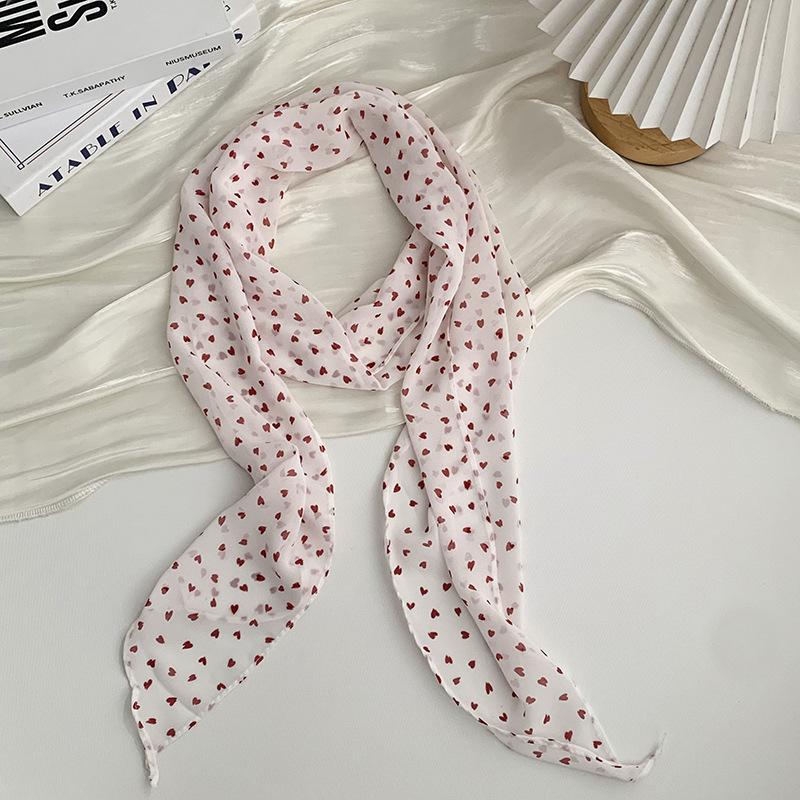 

Тонкий шарф-шаль однотонный шифоновый шелковый шарф высокого класса в горошек из пряжи длинный шарф лента головной платок повязка на голову