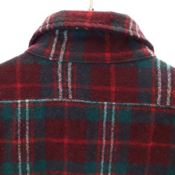 PENDLETON 70s 80s Wool Made in USA Vintage check Long sleeve shirt Men's Used