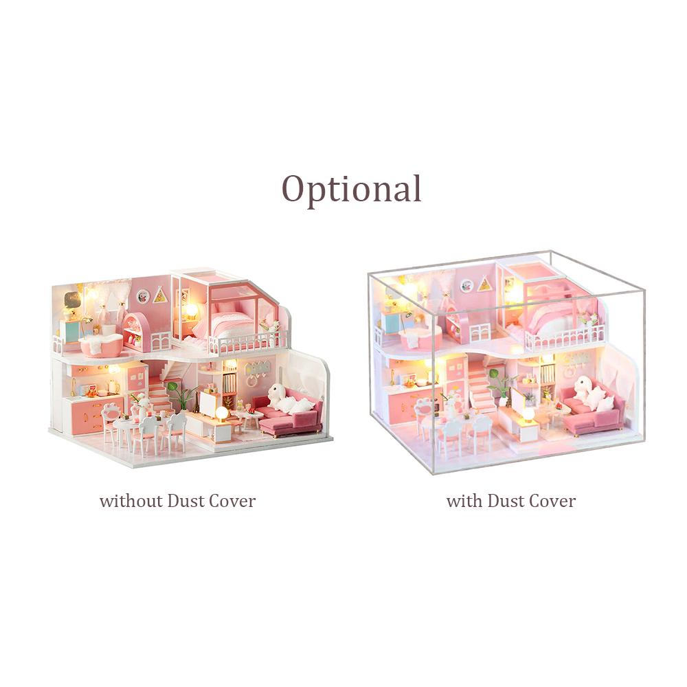 

ature with Furniture and LED Lights 3D Wooden Doll House Birthdays Festivals Christmas Gifts for Children Family Friends (w
