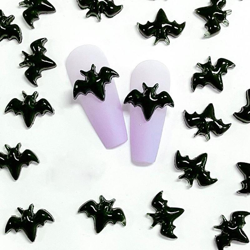 100 Pcs New Cute Mini Resin Halloween Bat Flatback Ornament Jewelry Making Manicure Hairwear Accessories A37