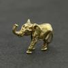 Bronze Miniature Elephant Statue Home Office Tea Carving Handle Pet Desktop Animal Ornament