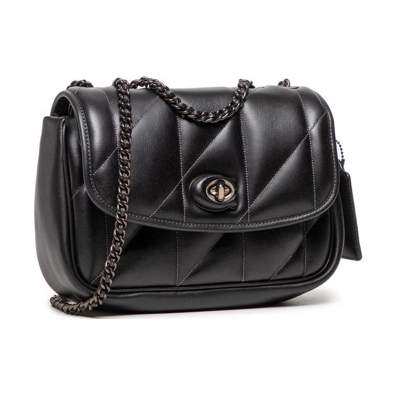 New COACH Pillow Madison Nappa Soft Leather Shoulder Bag Crossbody Bag Medium Size Women's Black C8560-V5BLK