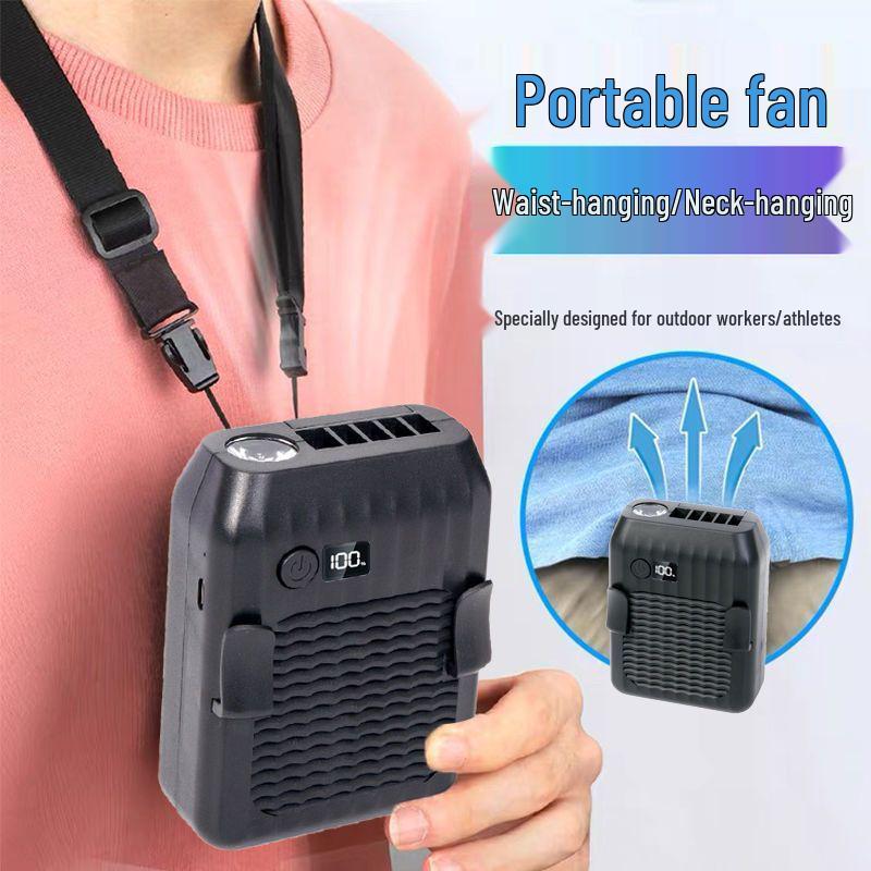 Y1L Waist & Handheld USB Portable Fan: Strong Wind Cooling for Outdoor, Food Delivery, Construction