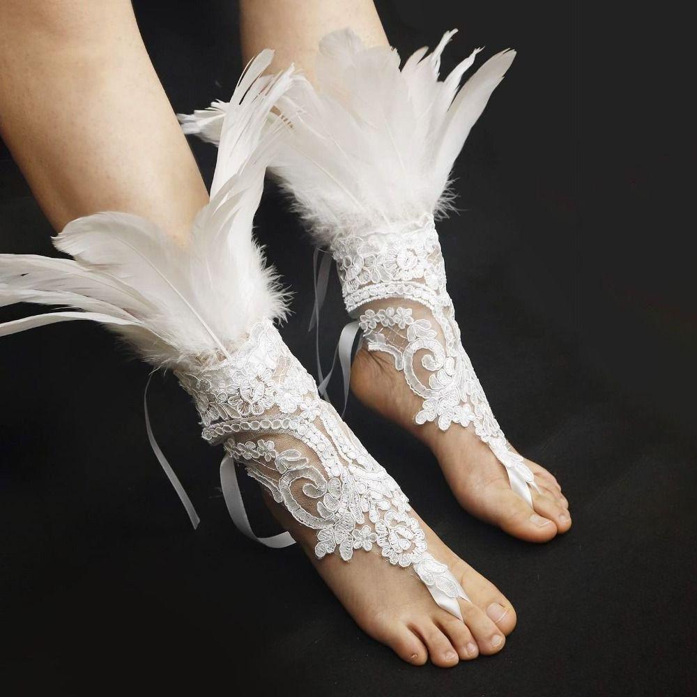 1PC Embroidery Feather Long Gloves Lace Wedding Gloves Gothic Mesh Sleeve  Party Wear