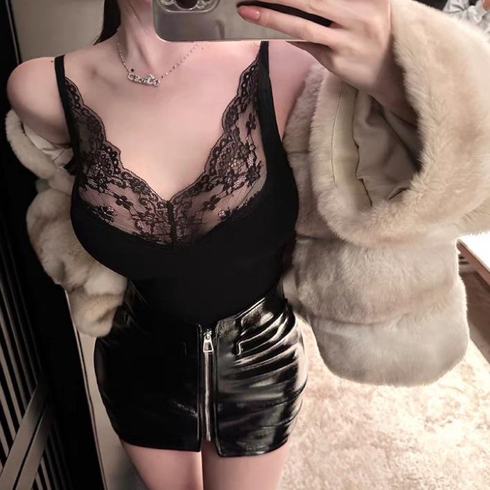 

Sheer Elegance Lace Camisole: Slimming, Sexy, and Perfect for Summer Large