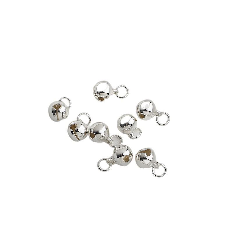 Handmade Silver Jump Ring Bell Pendant for DIY Jewelry