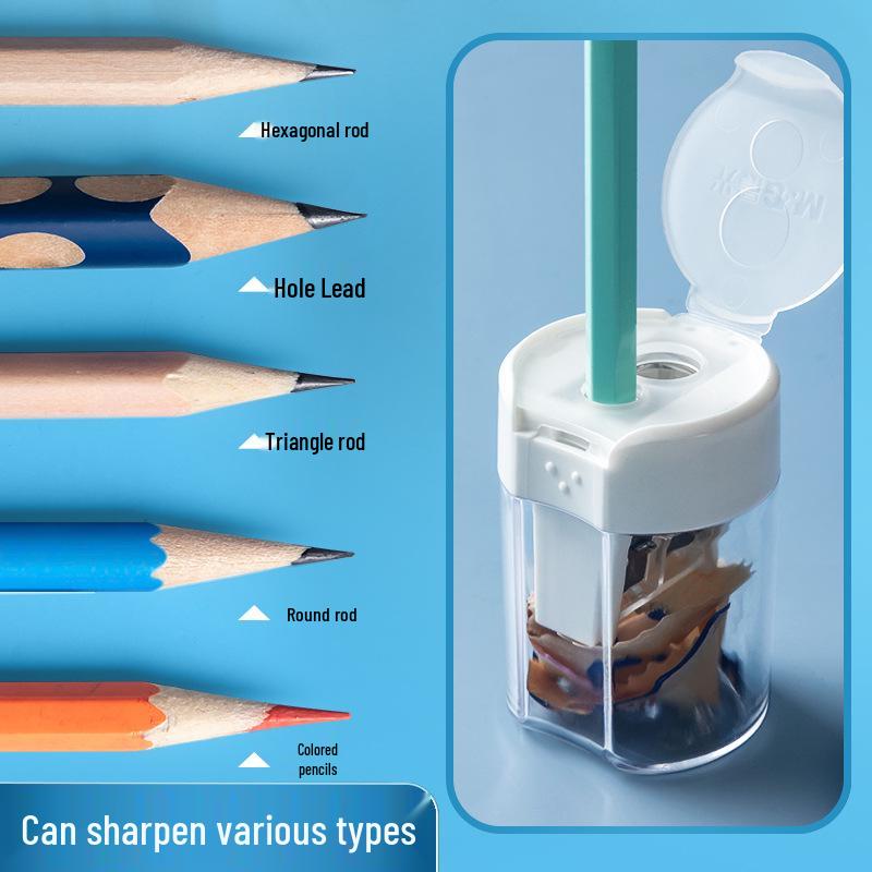 MG APS912B1 Double-Hole Portable Pencil Sharpener with Large Chip Collector