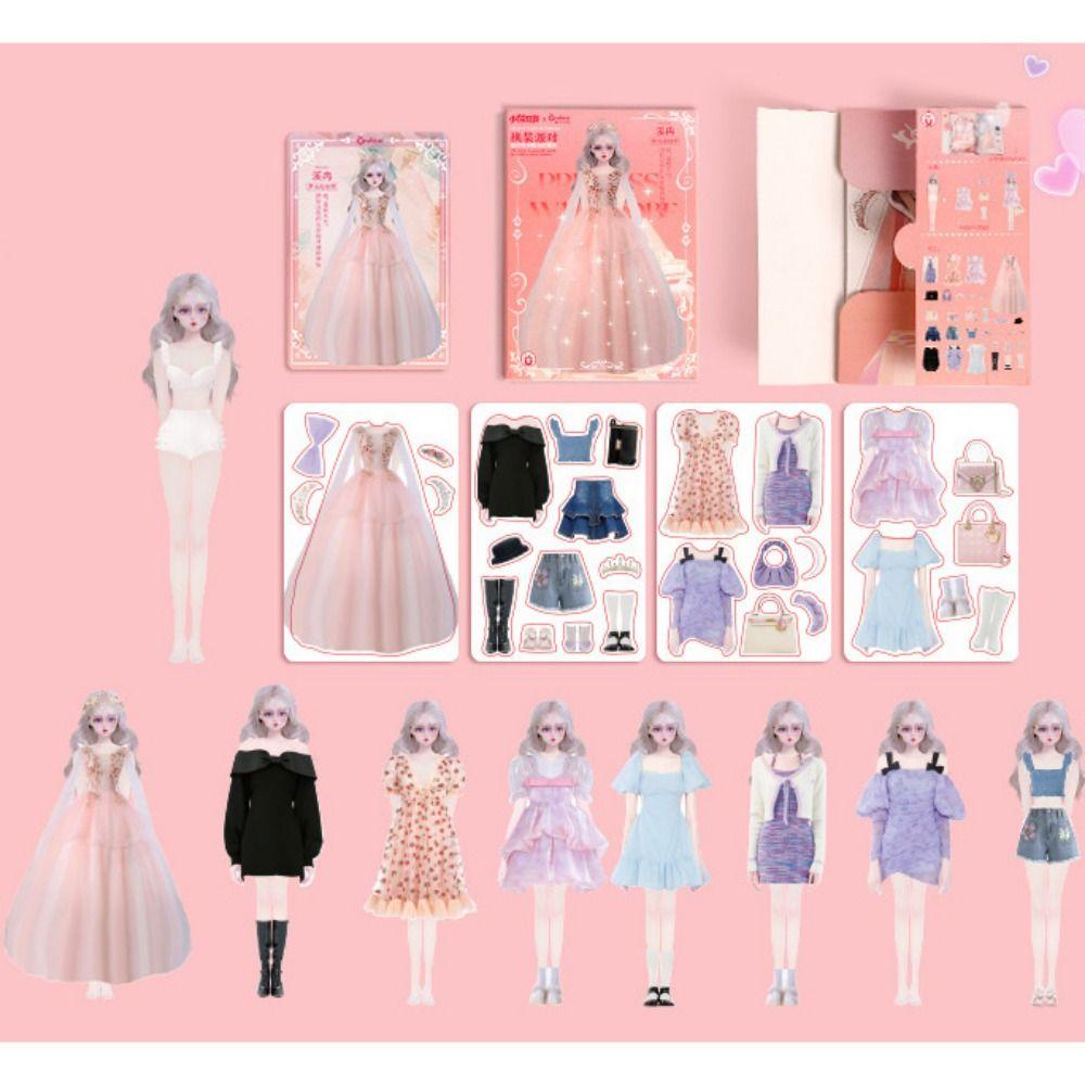 No Cutting Paper Doll House Girl DIY Toy DIY Cute Princess Book Paper Doll Quiet Book Toy for Kids