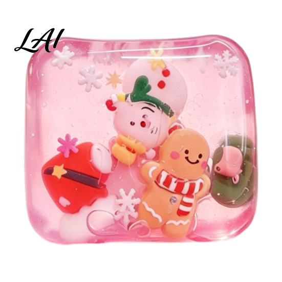 Portable Hand Exercisers for Office Christmas Stress Relief Toy with Internal Dolls Transparent Soft Maltose Fidget Toys Adults Desk Cube Sensory