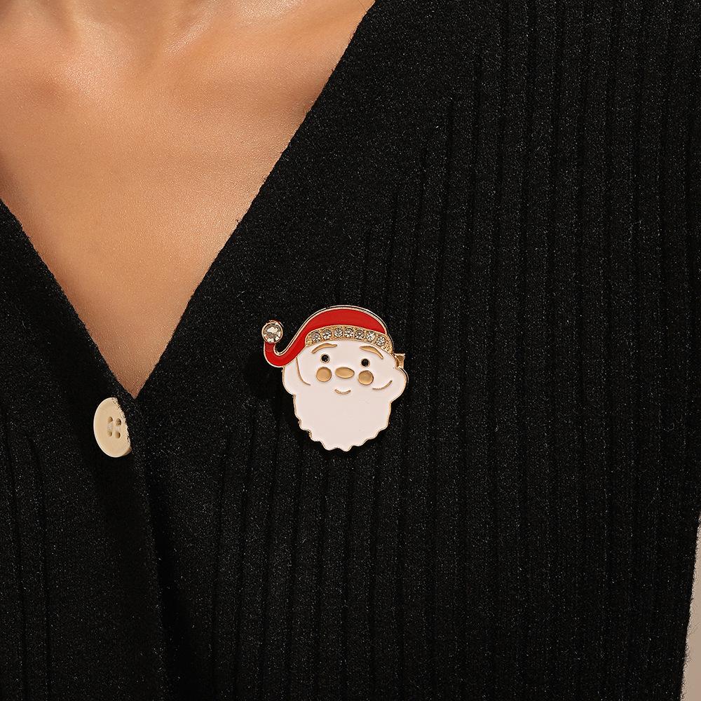 Christmas Brooch Cartoon Snowman Bell Chest Flower Emblem Santa Claus Christmas Tree Collar Pins Christmas Party Decorations
